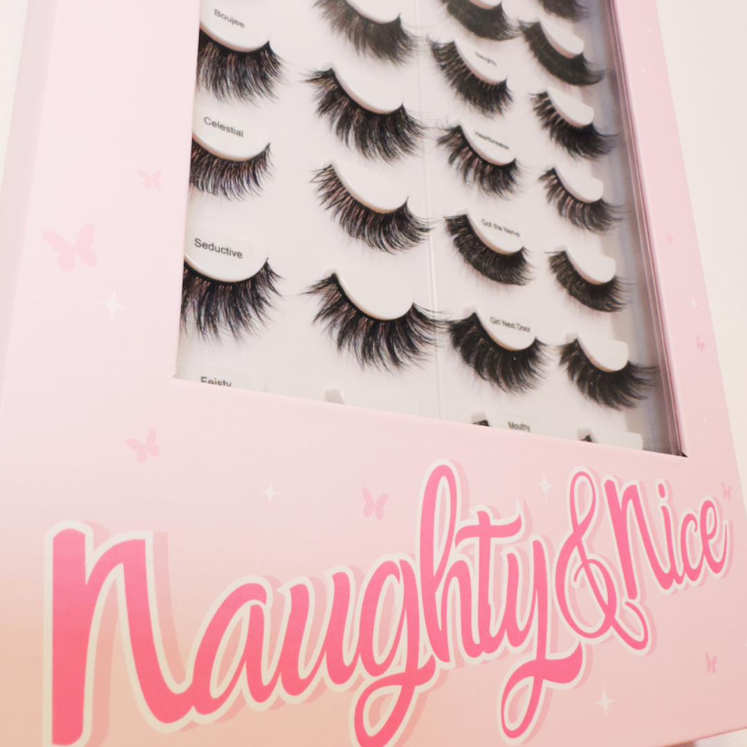 Naughty & Nice | 16 Pairs Faux Mink EyeLash Book | Lash Book
